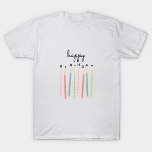 Happy Birthday with Candles T-Shirt